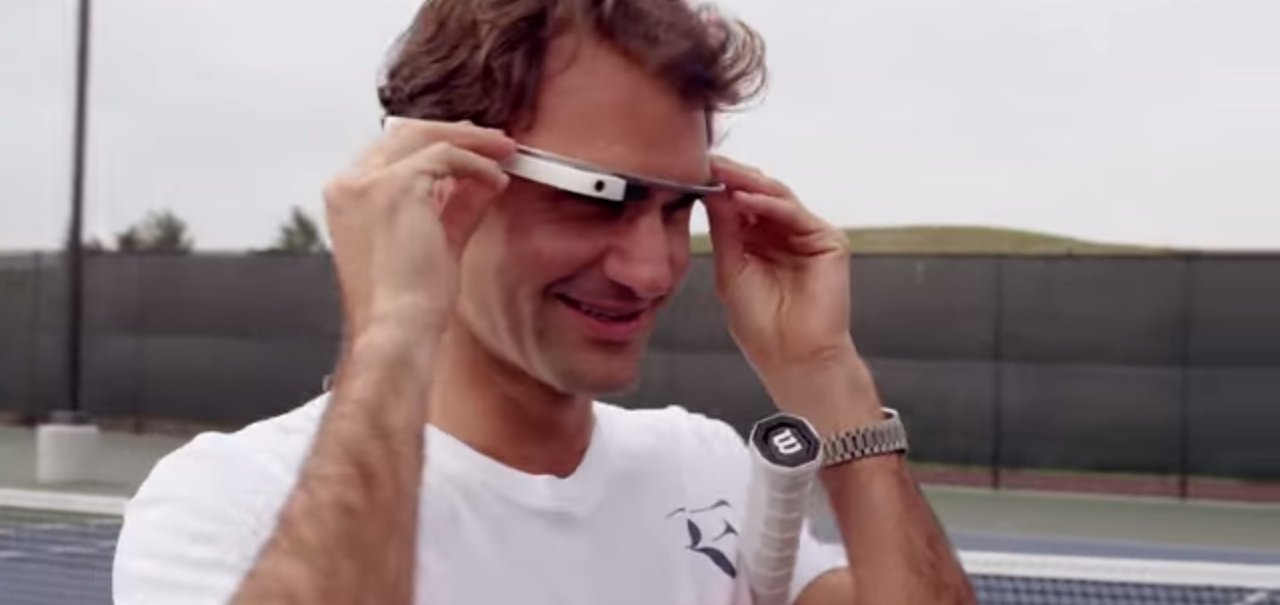 Roger Federer testa o Google Glass