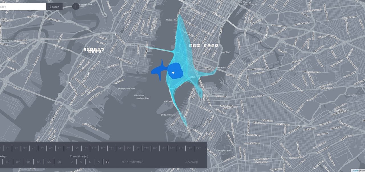 Conheça o Isoscope, mapa que mostra até onde você pode ir em até 10 minutos