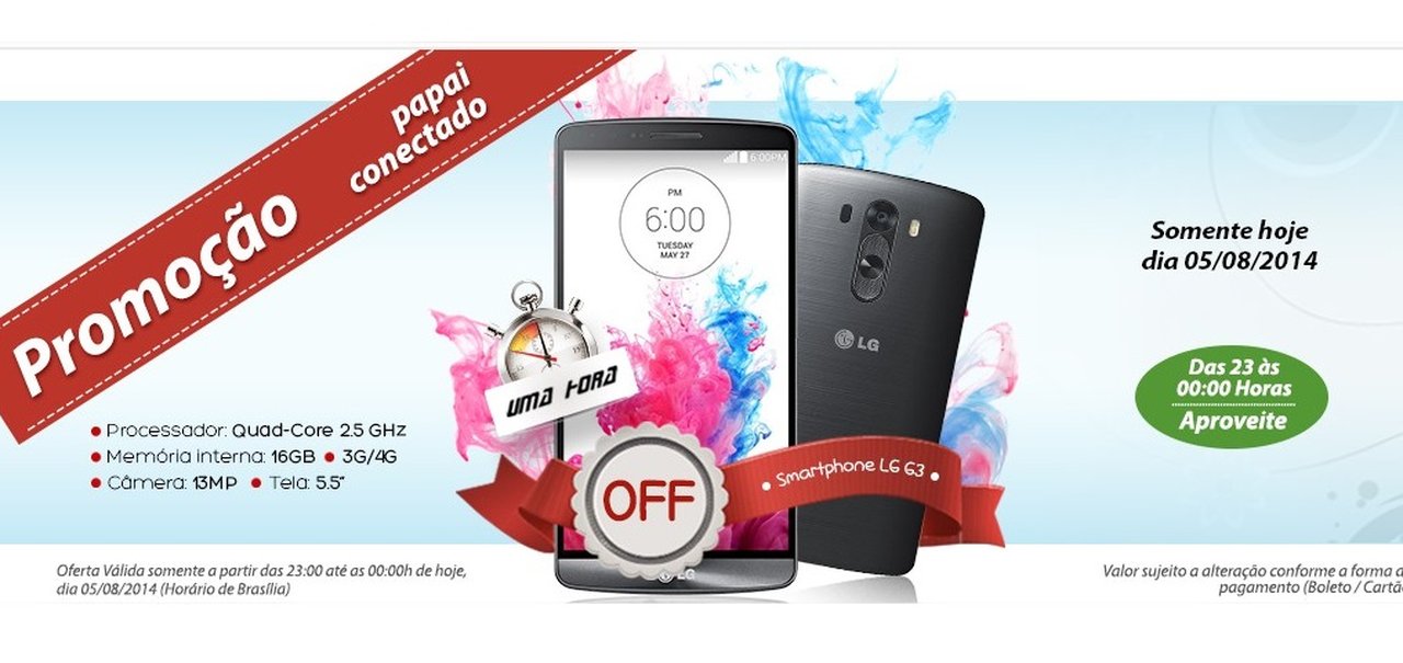 Loja Cissa Magazine vende novamente LG G3 por preço bastante reduzido