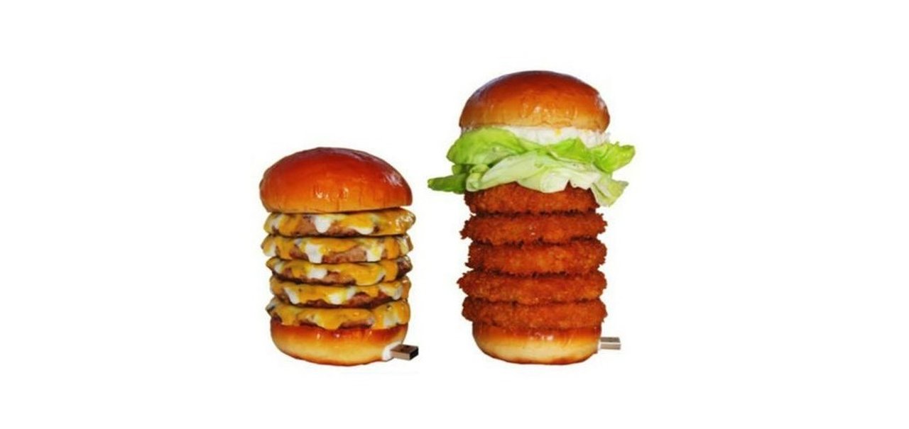 Rede de fast food japonesa vai sortear "pendrive x-burguer" em tamanho real