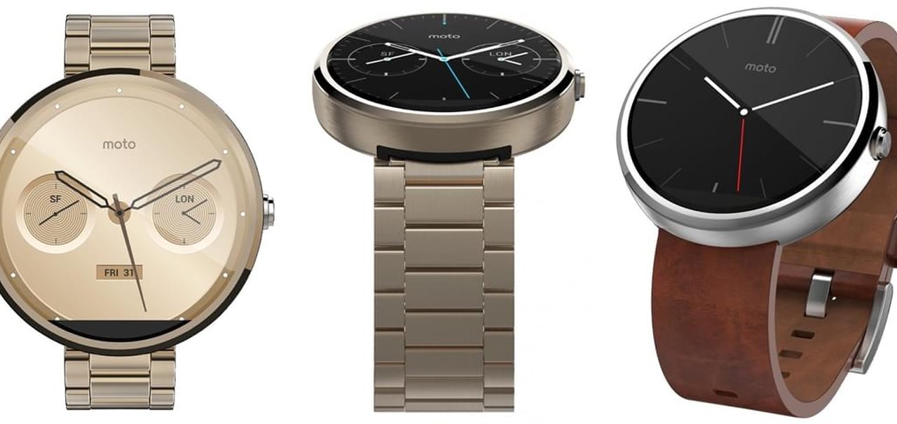 Versões do Moto 360 dourado e com pulseira de couro aparecem na Amazon