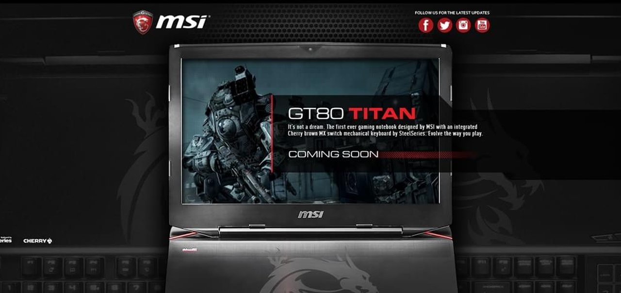 MSI anuncia o GT80 Titan, o primeiro notebook gamer com teclado mecânico