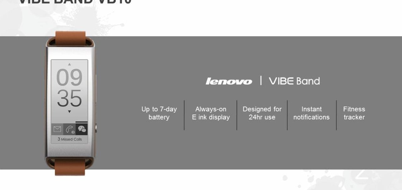 Lenovo lança pulseira fitness Vibe Band VB10