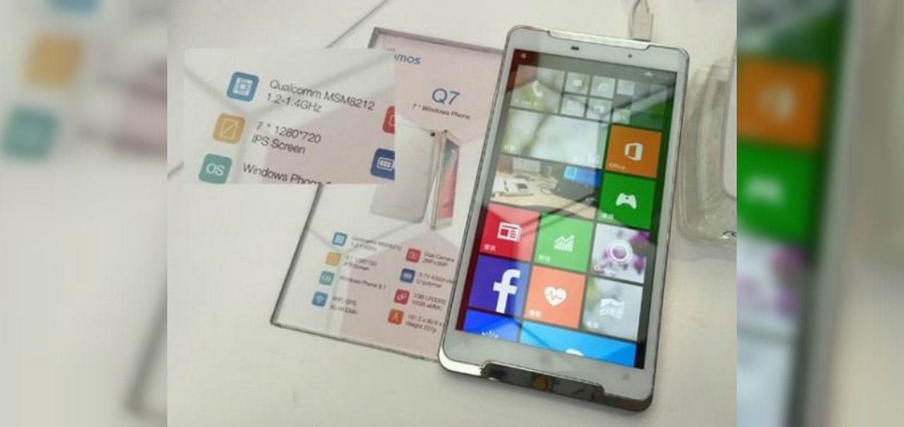 Mostrado em Hong Kong, Ramos Q7 é o Windows Phone com maior tela