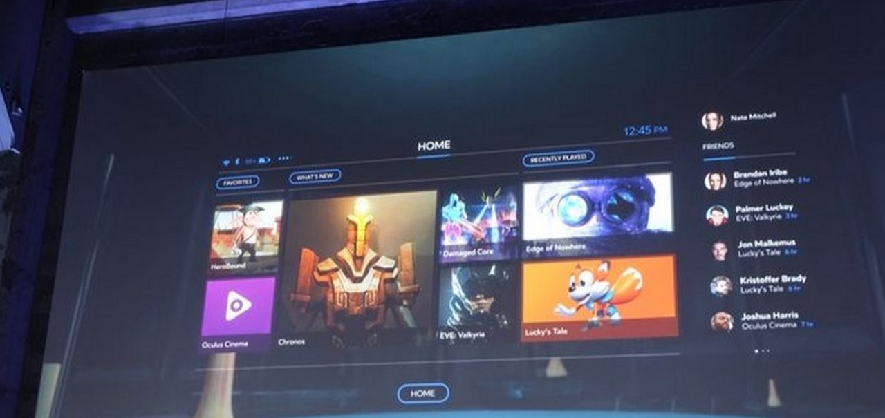 Oculus Home é a interface do Oculus Rift para acessar jogos e aplicativos