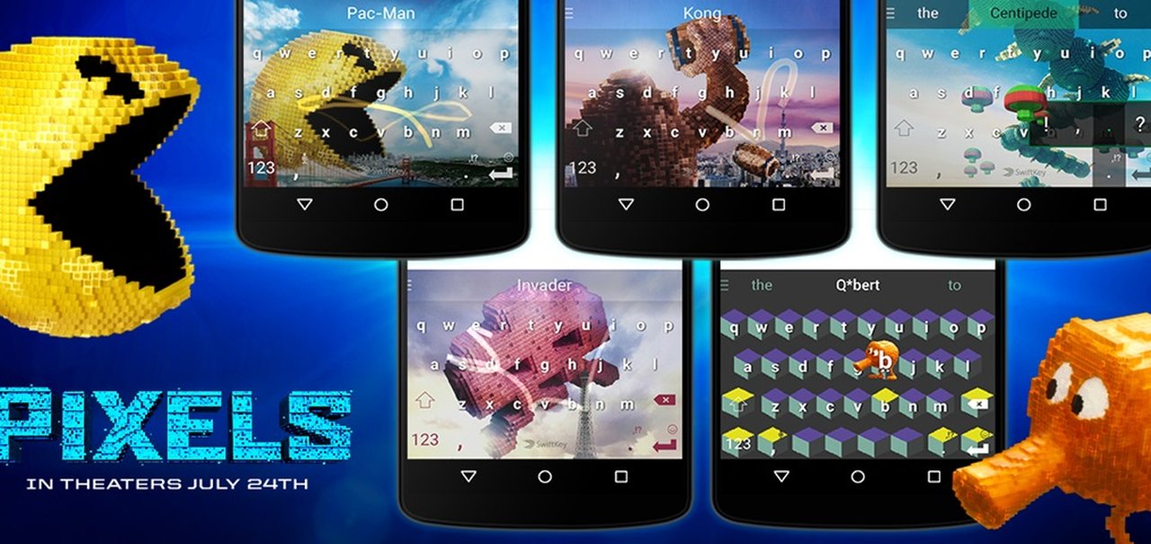 Promoção do filme Pixels libera temas gratuitos para o teclado SwiftKey