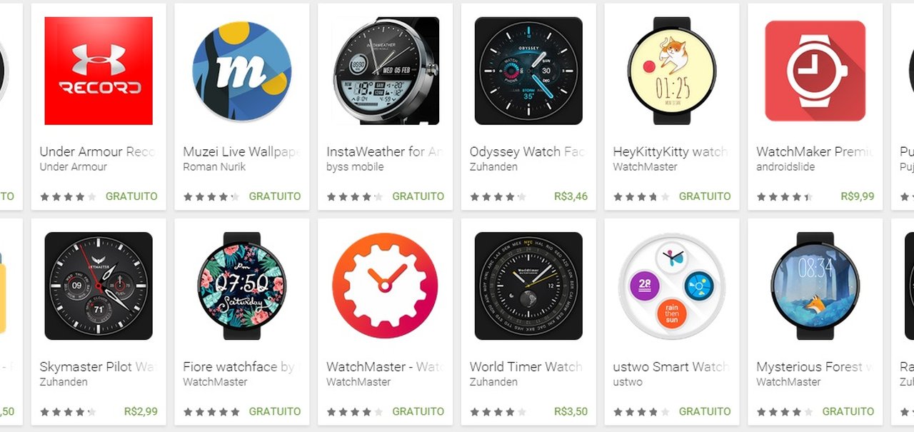 Google lança seleção de mostradores interativos para o Android Wear