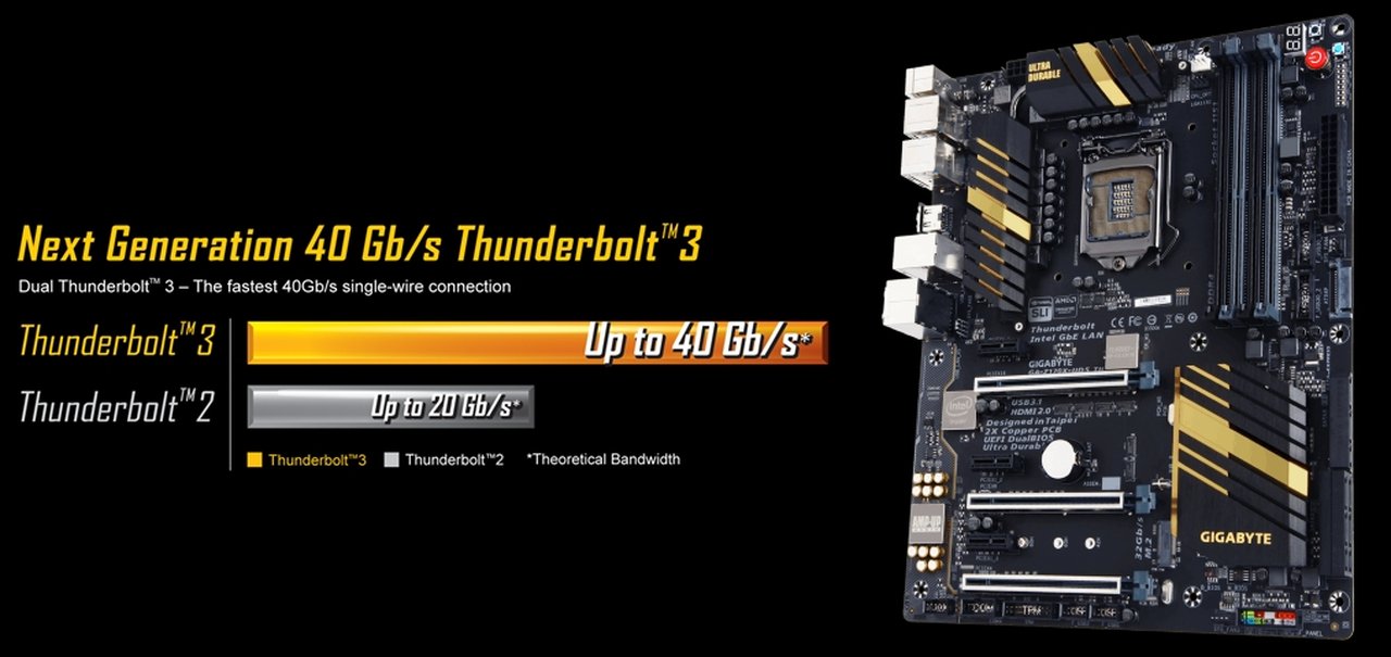 Gigabyte lança placa-mãe Z170X-UD5 com conexão Thunderbolt 3