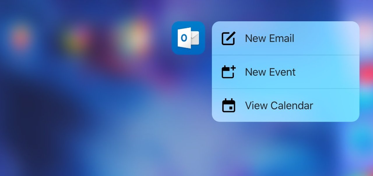 Outlook para iOS recebe atualização e passa a ser compatível com 3D Touch