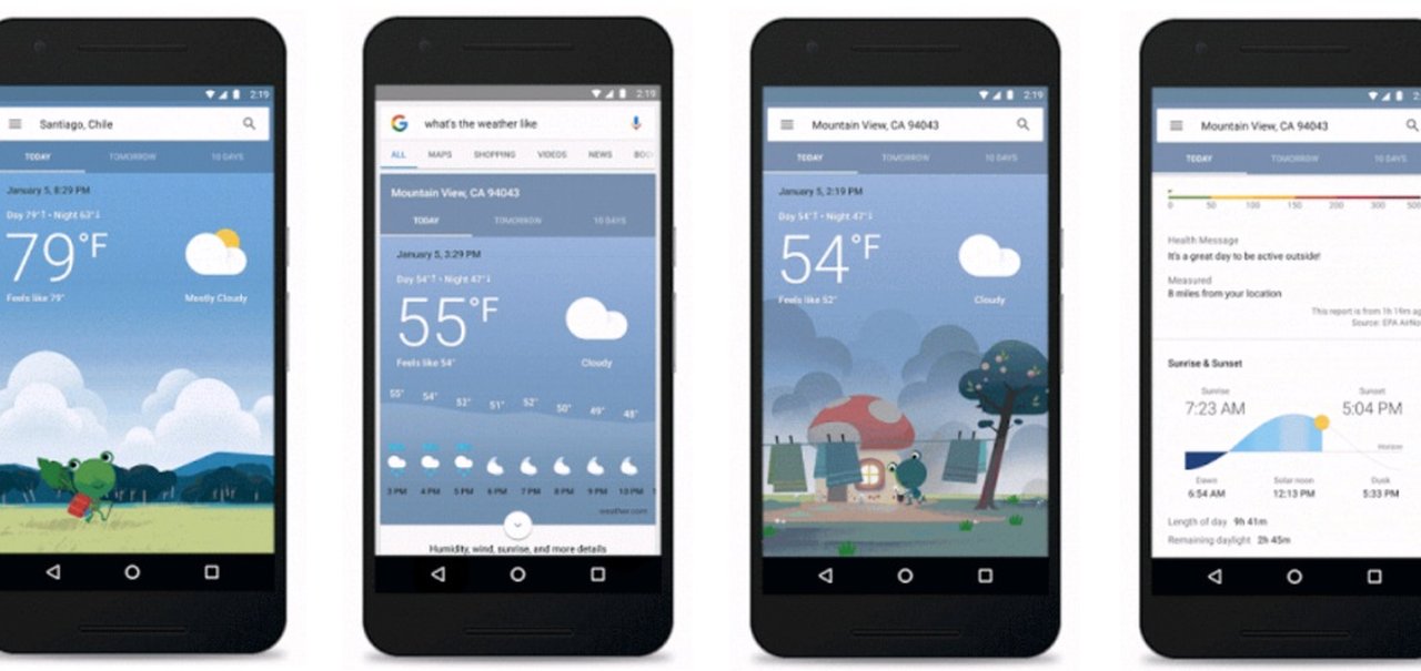 Previsão do tempo no Google Now ganha visual novo e mais informações