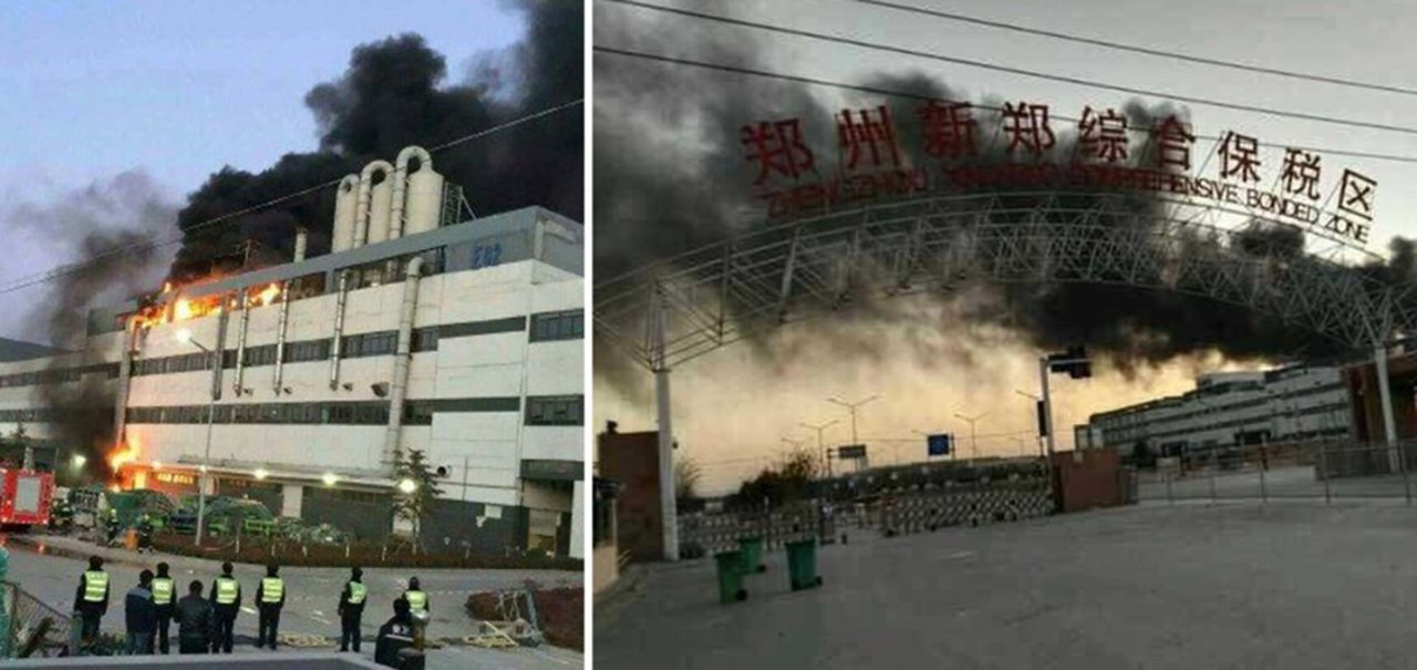 Incêndio toma conta da principal fábrica de iPhones da Foxconn 