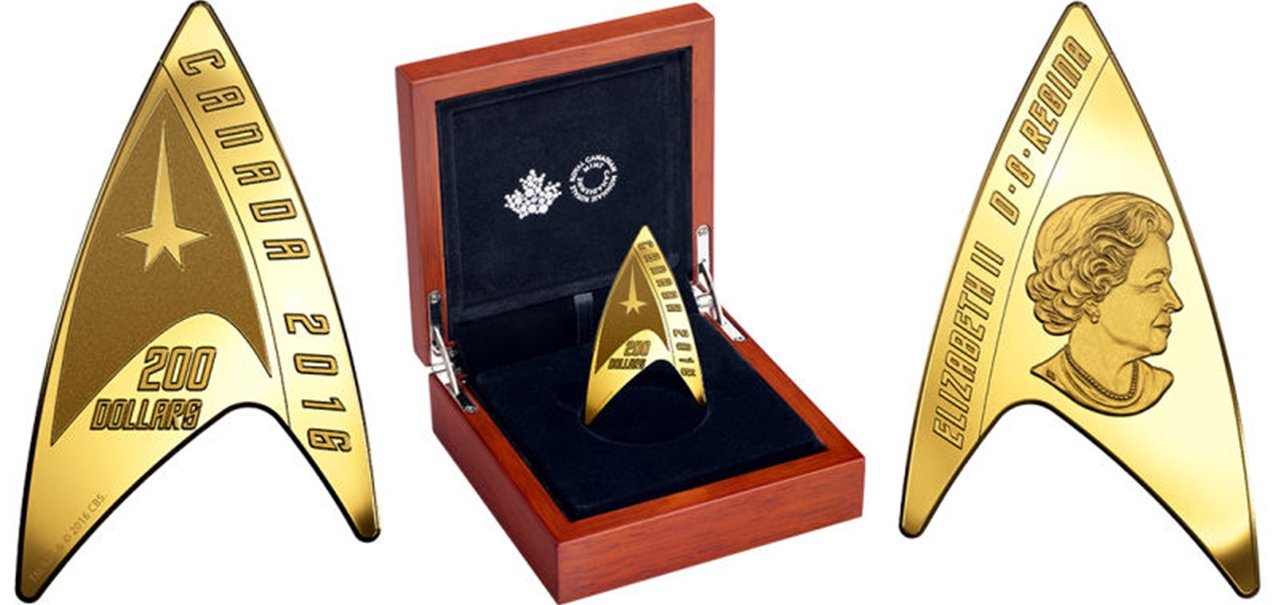 Começam a circular no Canadá as moedas estampadas com imagens de Star Trek