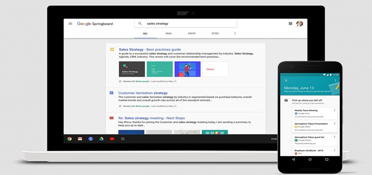 Google revela a busca Springboard para aumentar a sua produtividade