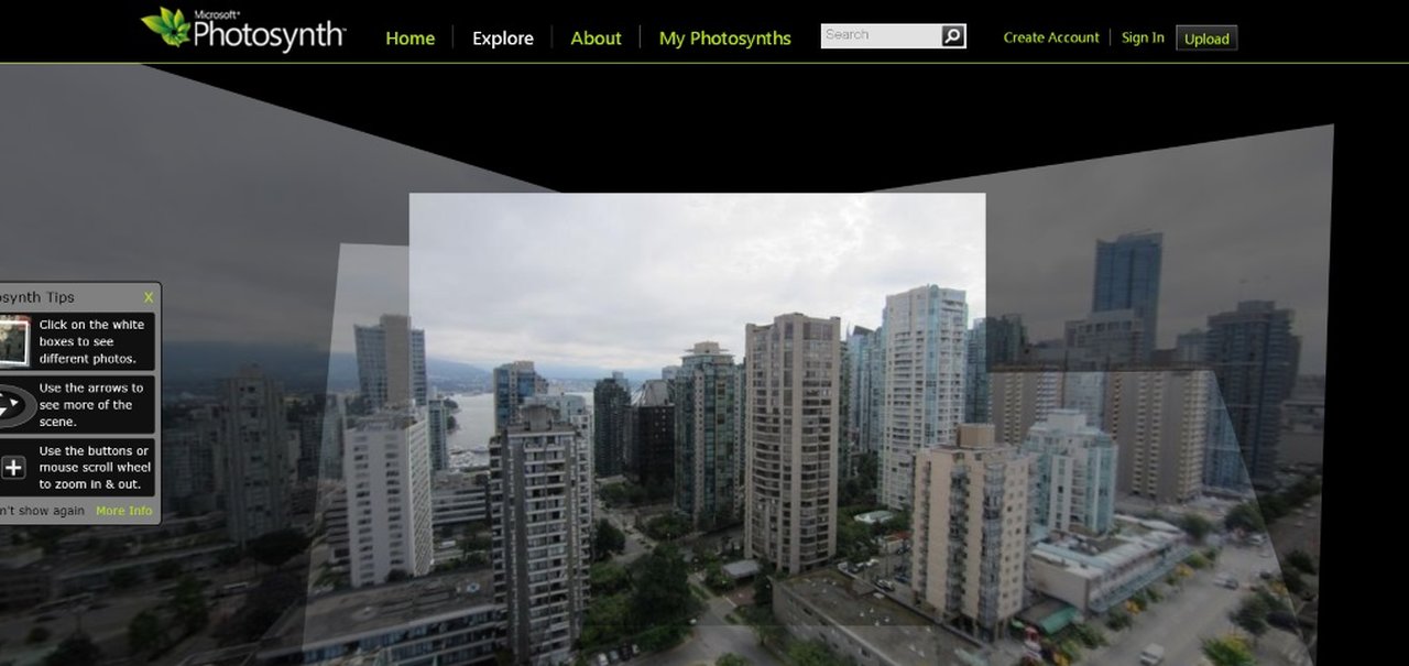 Microsoft encerra os serviços e o site oficial do Photosynth