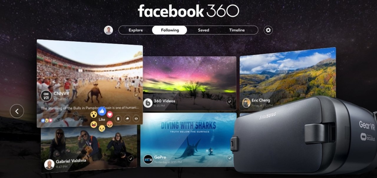 Novo app do Facebook para Gear VR reúne os melhores vídeos e fotos em 360º