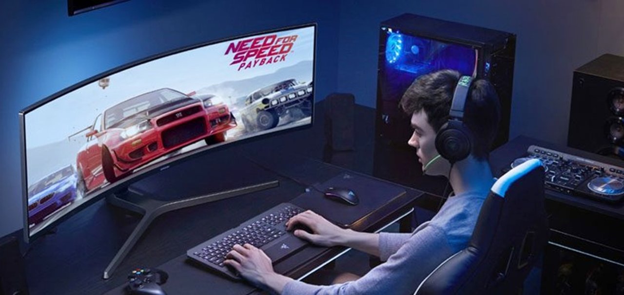 Sonho gamer: Samsung lança monitor widescreen 49 polegadas com tela curva