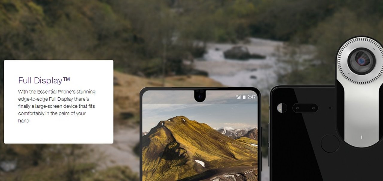 Screenshot do Essential Phone mostra uma barra de notificação bizarra