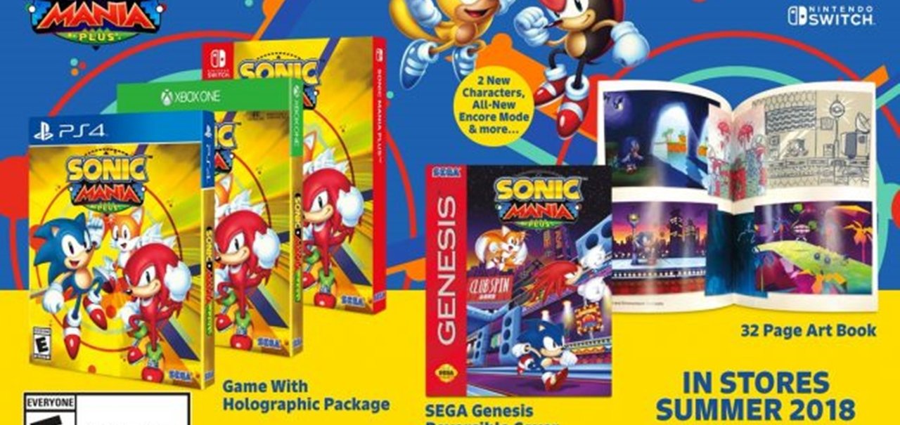 Sonic Mania Plus é anunciado e trará conteúdo inédito no PS4, X1 e Switch