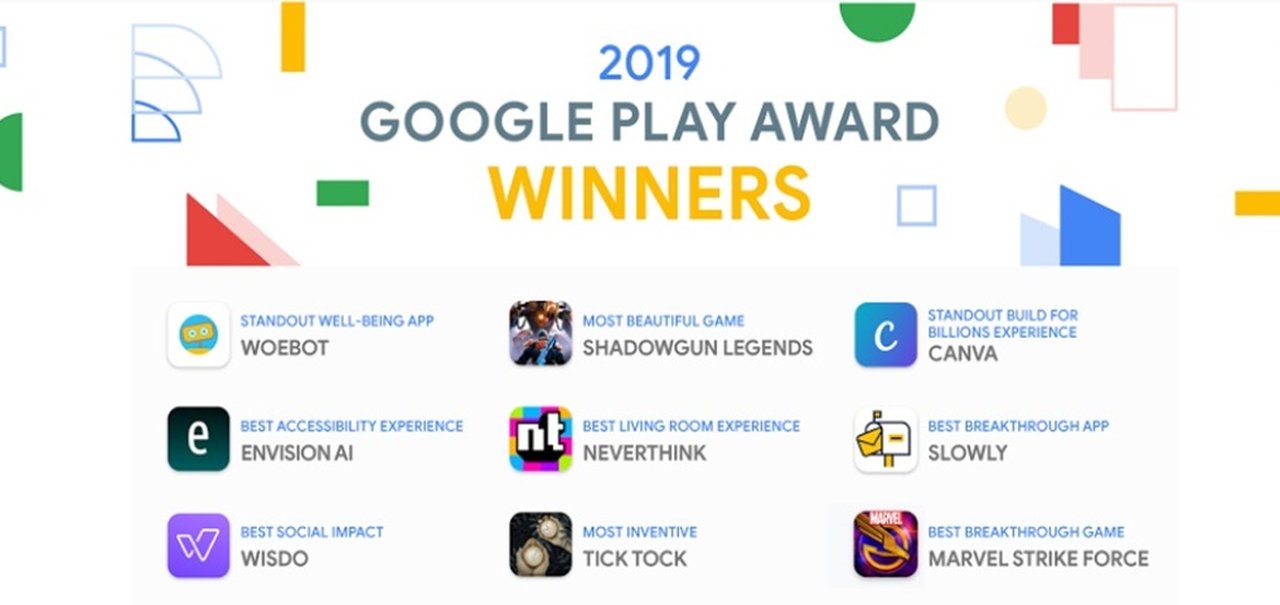 Google Play Awards 2019 revela apps vencedores; veja a lista completa