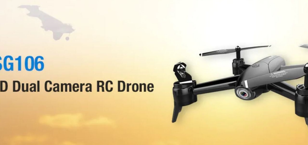 Drone SG106 tem câmera dupla, voa por 22 minutos e sai por R$ 170