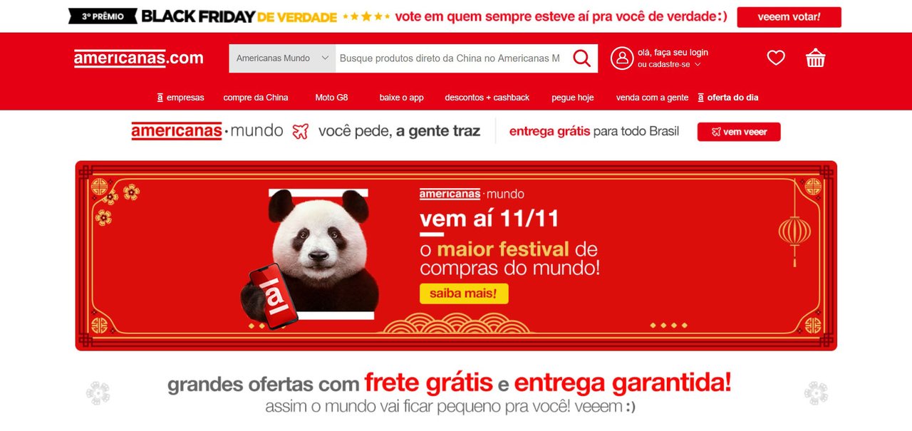 Americanas Mundo lança site especial para produtos da China