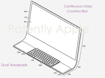 iMac com vidro inteiriço de base curvada é revelado em patente