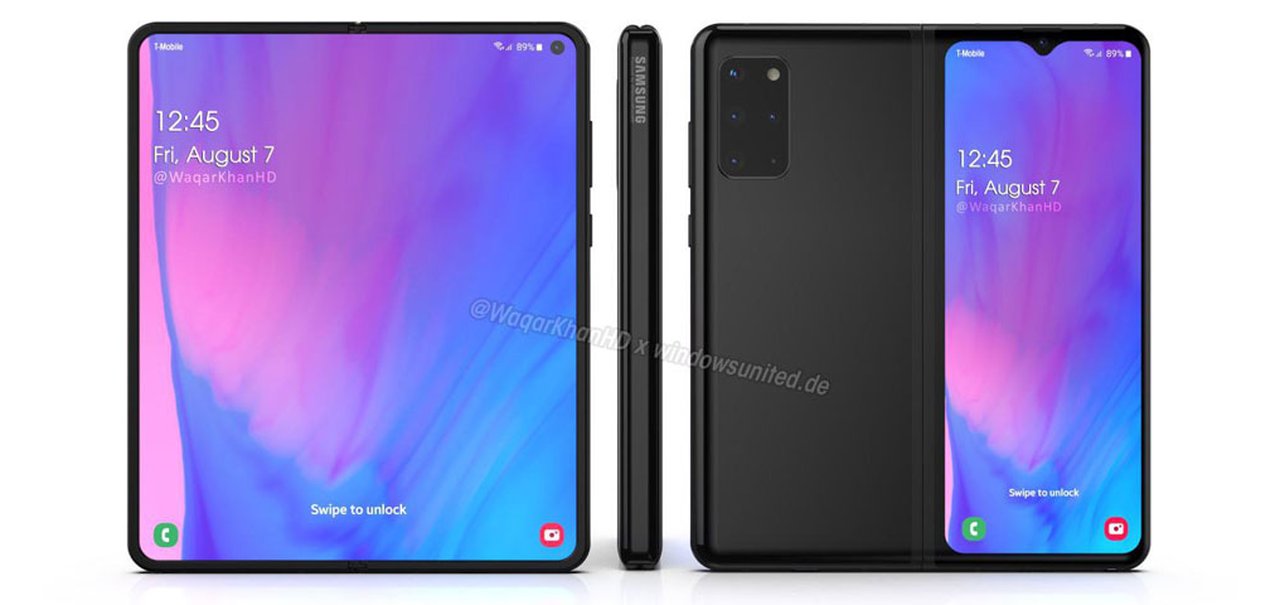 Galaxy Fold 2 aparece com tela externa maior em renderizações