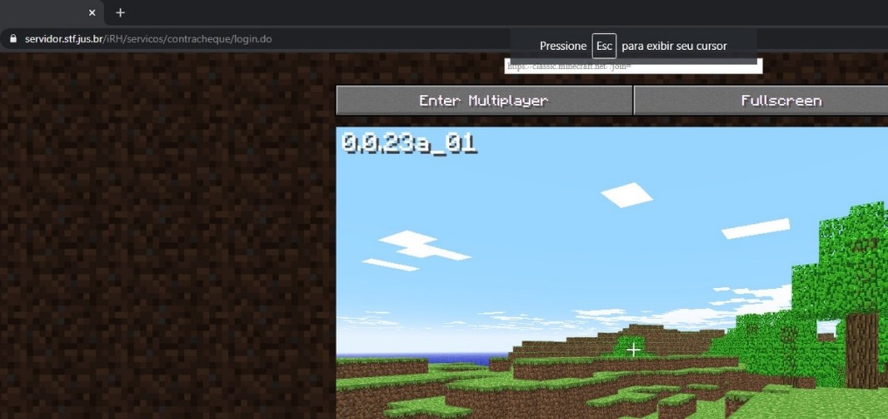 Hacker brasileiro roda Minecraft direto de página do STF