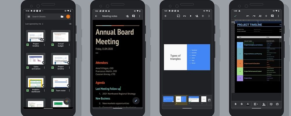Google Docs, Planilhas e Slides recebem modo escuro no Android 10