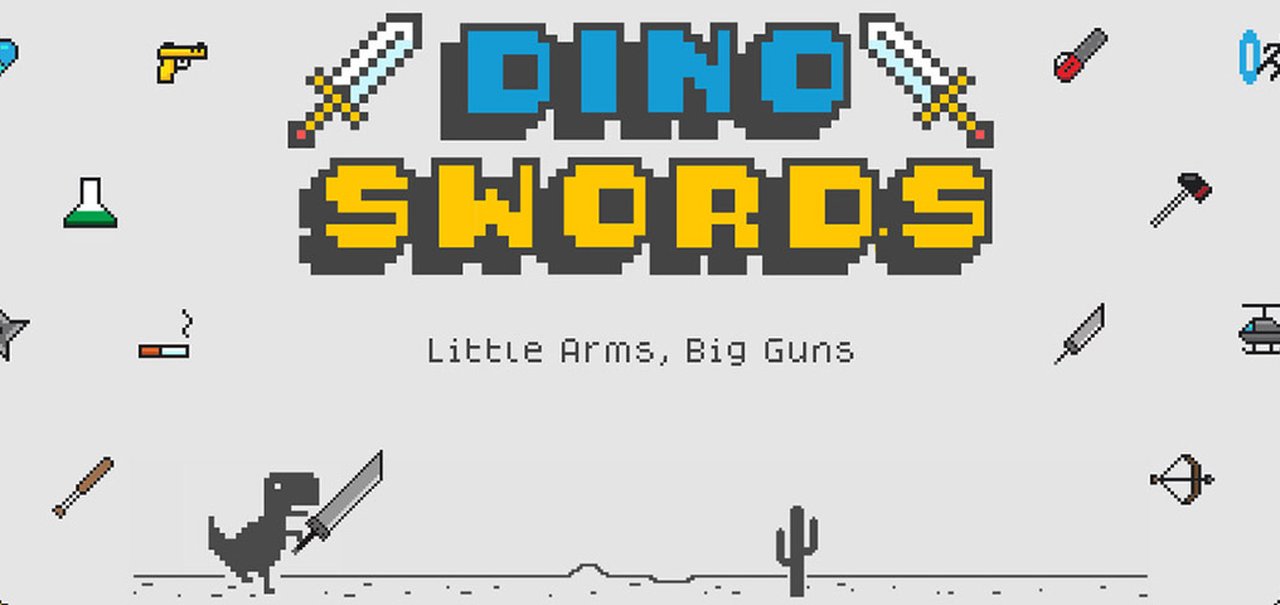 Jogo do dinossauro do Google ganha versão turbinada com armas 