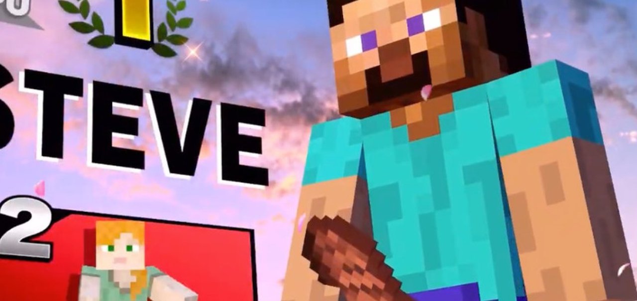 Smash Bros: Steve de Minecraft parece segurar outra coisa em pose