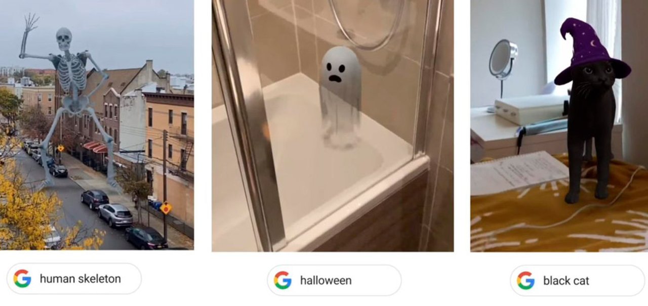 Halloween: Google celebra com gato preto e fantasma em 3D