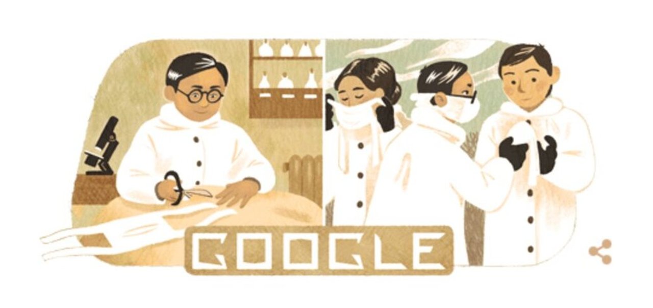 Doodle do Google homenageia Dr. Wu Lien-tec, criador da máscara cirúrgica