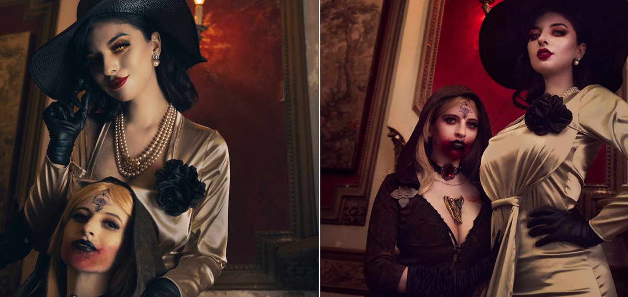 Dupla incrível faz cosplay de Lady Dimitrescu e sua filha