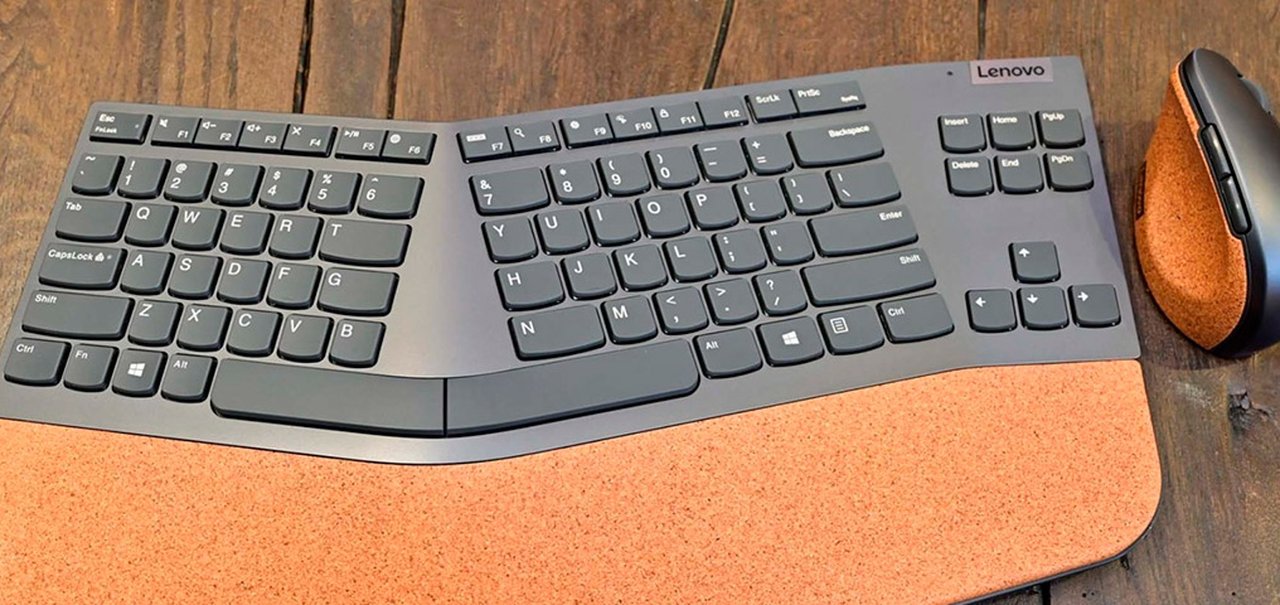 Lenovo apresenta mouse e teclado sem fio com design em cortiça