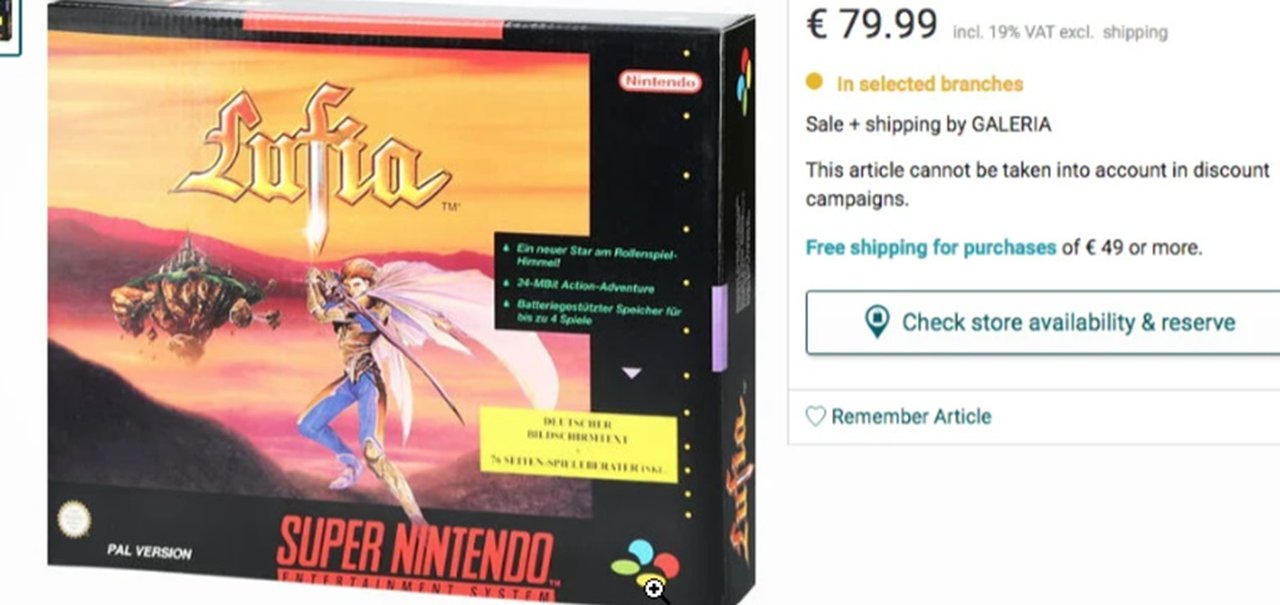 Loja alemã encontra games de SNES lacrados em armazém