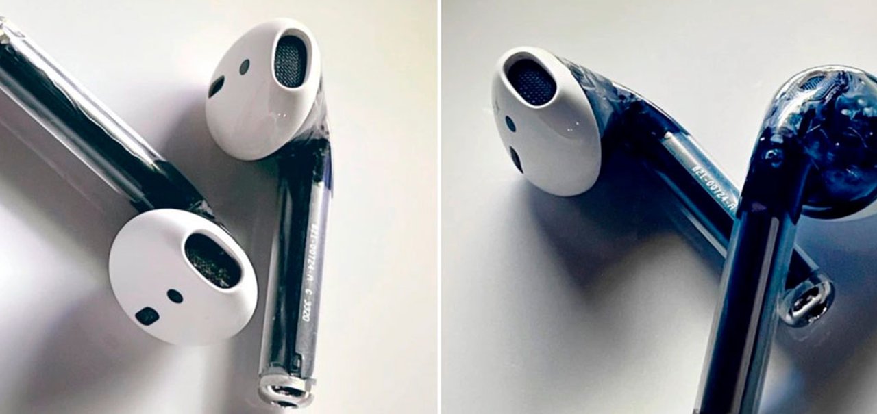 Apple já montou versão transparente do AirPods; veja imagens