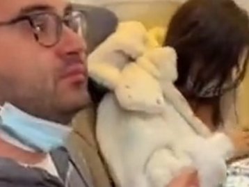 Mulher amamentando um gato no avião? Entenda a história do viral