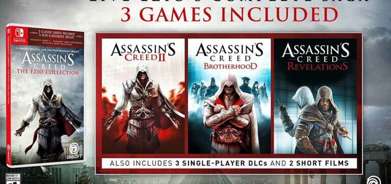 Assassin’s Creed: The Ezio Collection chega ao Switch em fevereiro