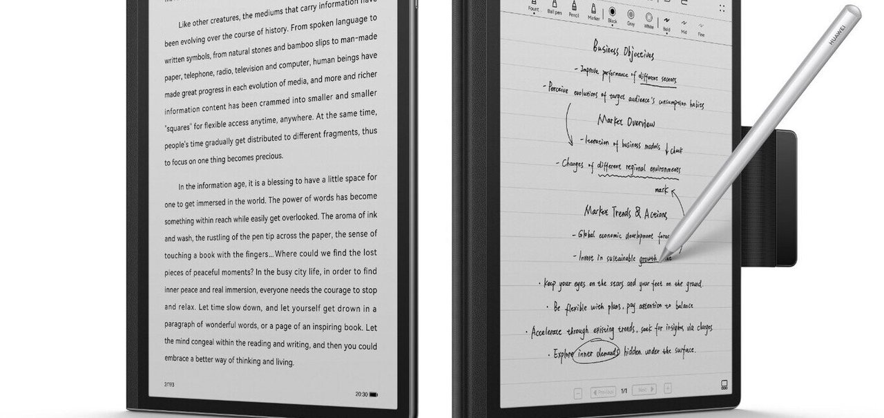 Huawei lança MatePad Paper, junção de tablet e e-reader