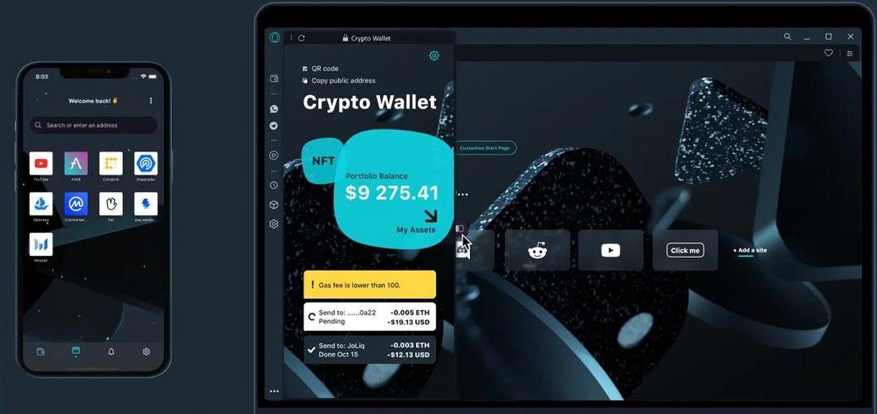 Opera traz navegador focado em criptomoedas e NFT ao iOS