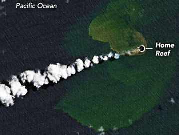 Nova ilha emerge do oceano Pacífico após erupção de vulcão submarino