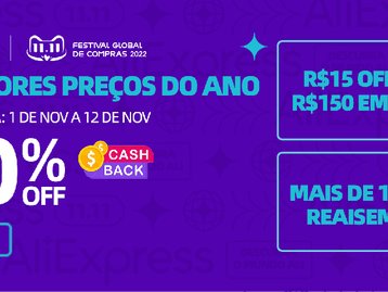 11.11 do AliExpress com até 90% off, cashback e cupons de desconto