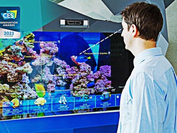 Aquário inteligente dá informações sobre os peixes que você observa