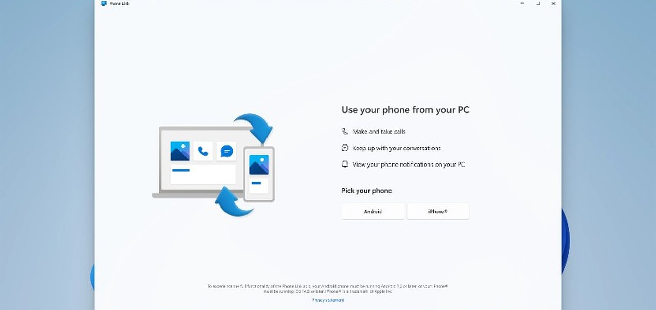 Windows 11 recebe integração com iPhone via PhoneLink no iOS