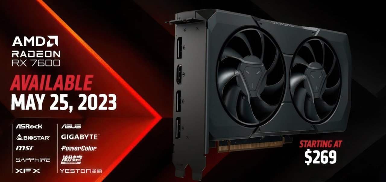 AMD RX 7600 é anunciada por US$ 269 para rodar games em 1080p