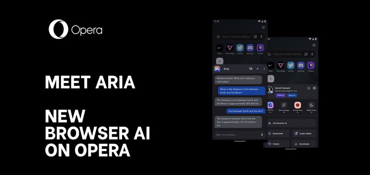 Opera lança navegador com IA Aria para Android