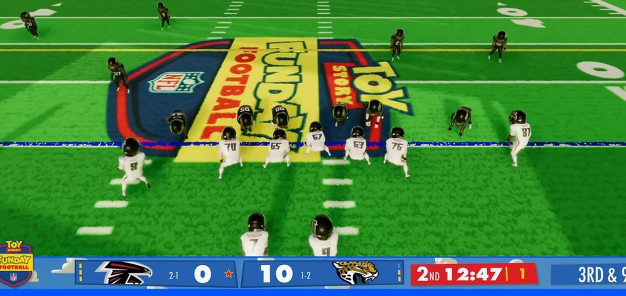 Como um jogo da NFL foi transmitido com visual do Toy Story?