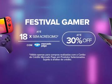 Festival Gamer no Mercado Livre: até 67% off em monitores, consoles, placas de video e mais