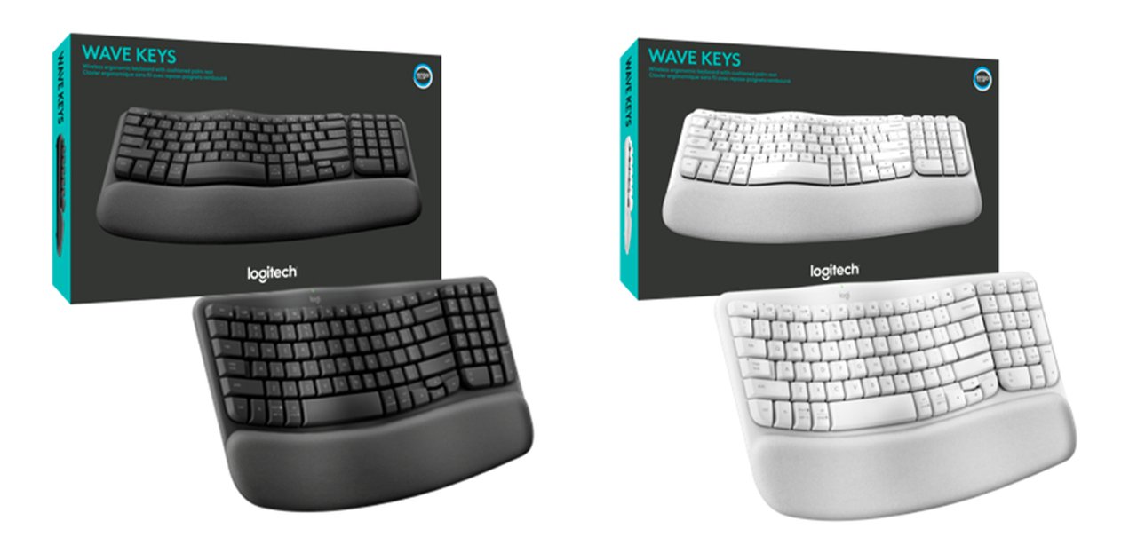 Logitech lança teclado Wave Keys com formato curvo e foco em conforto